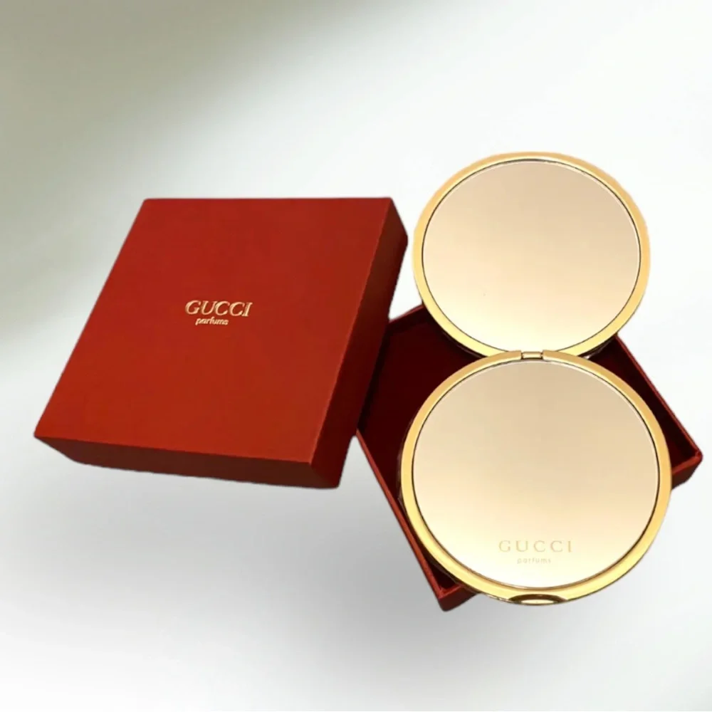COPY - NWB Gucci Gold Monogram Embossed Compact Pocket Mirror with Box - Picture 6 of 6